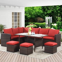 Wisteria Lane Patio Furniture Set,7 PCS Outdoor Conversation Set