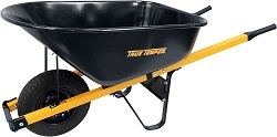 True Temper R6STFFEC 6 Cu. Ft Steel Tray Wheelbarrow