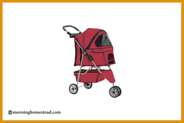 New-Red-Pet-Stroller-Cat-Dog-Cage-3-Wheels-Stroller-Travel-Folding-Carrier-T13